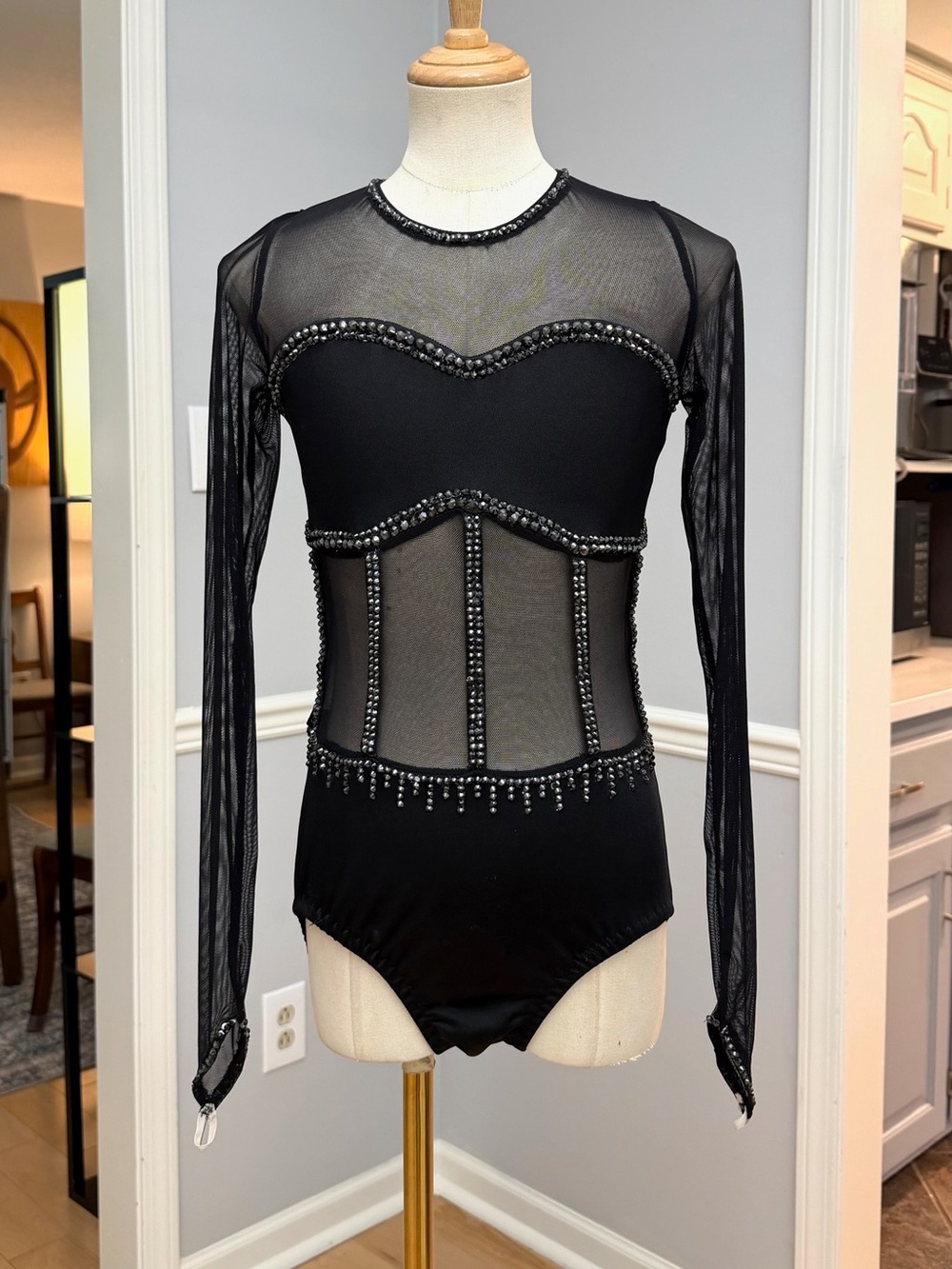 Black mesh leotard AXS
